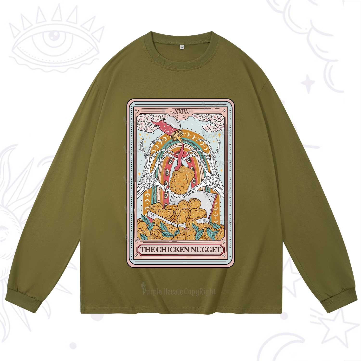 Purplehecate The Chicken Nugget Food Tarot Long Sleeve T-Shirt