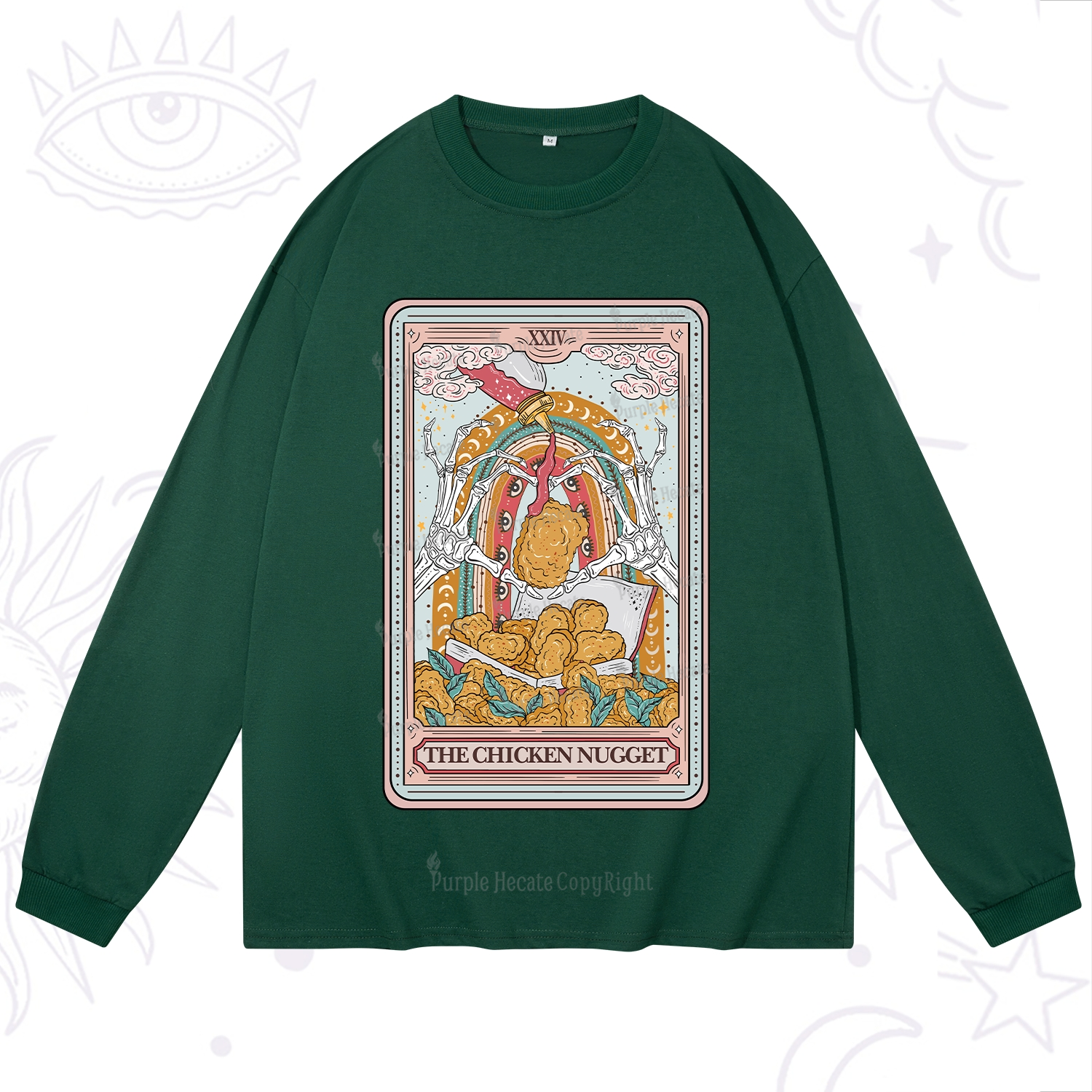 Purplehecate The Chicken Nugget Food Tarot Long Sleeve T-Shirt