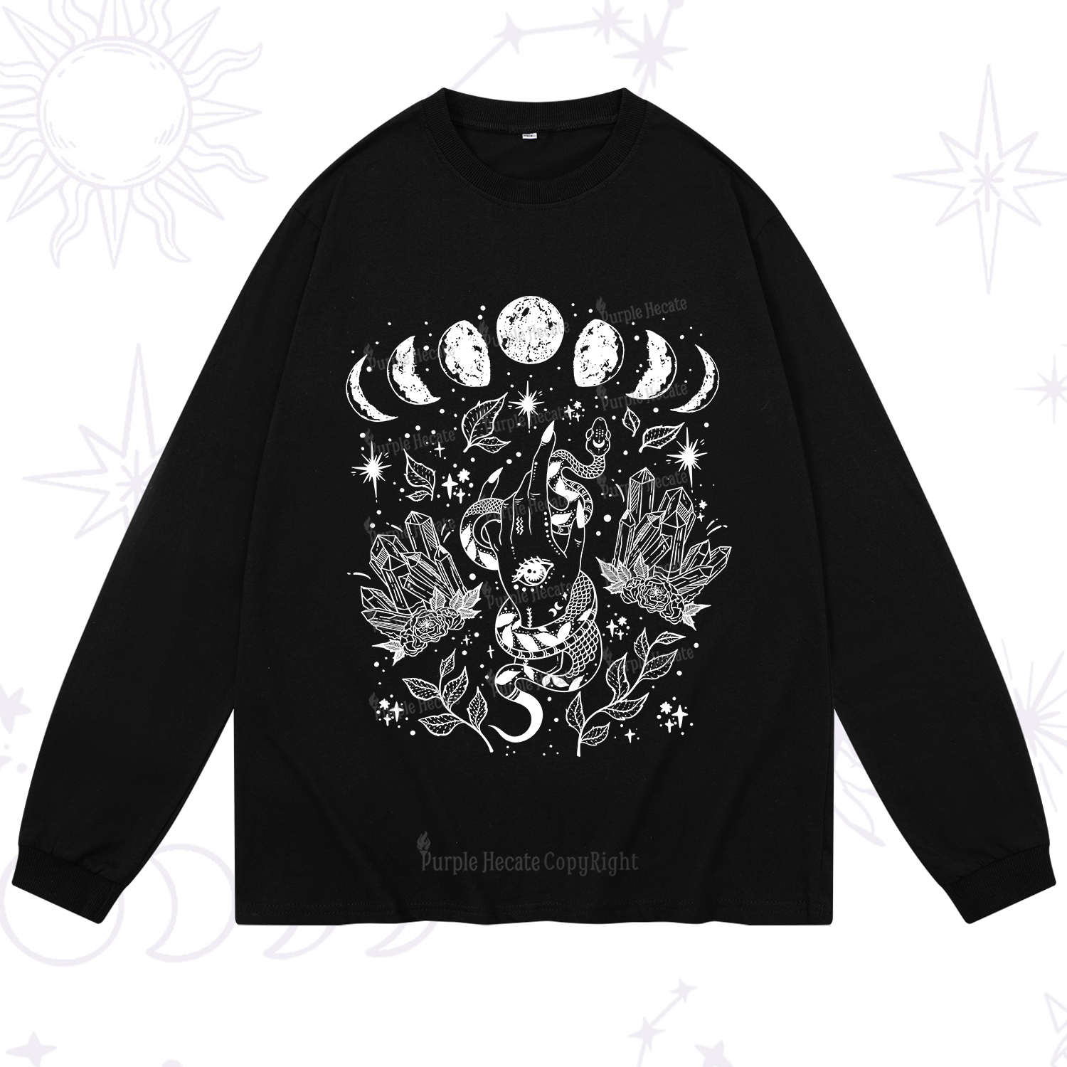 Purplehecate Reach For The Moon Long Sleeve T-Shirt