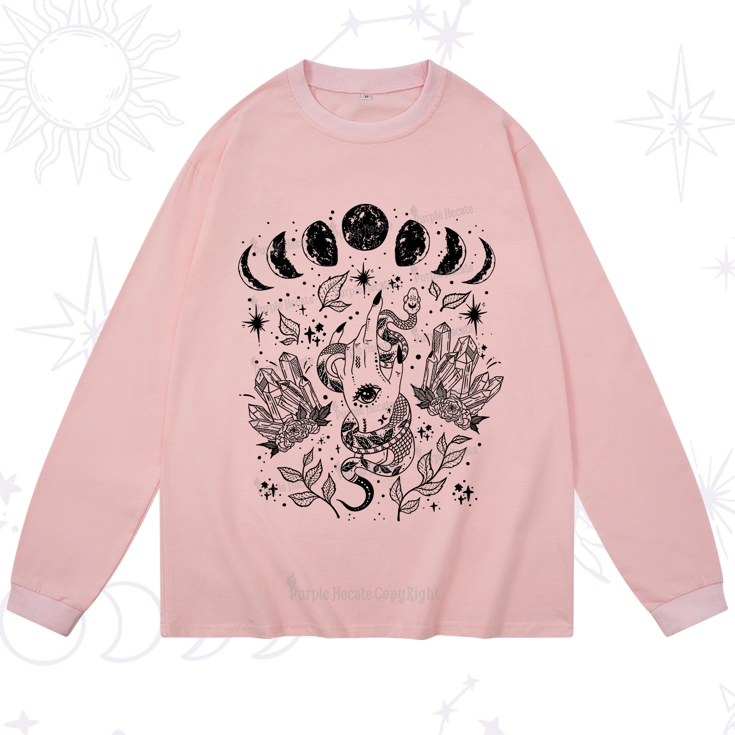 Purplehecate Reach For The Moon Long Sleeve T-Shirt
