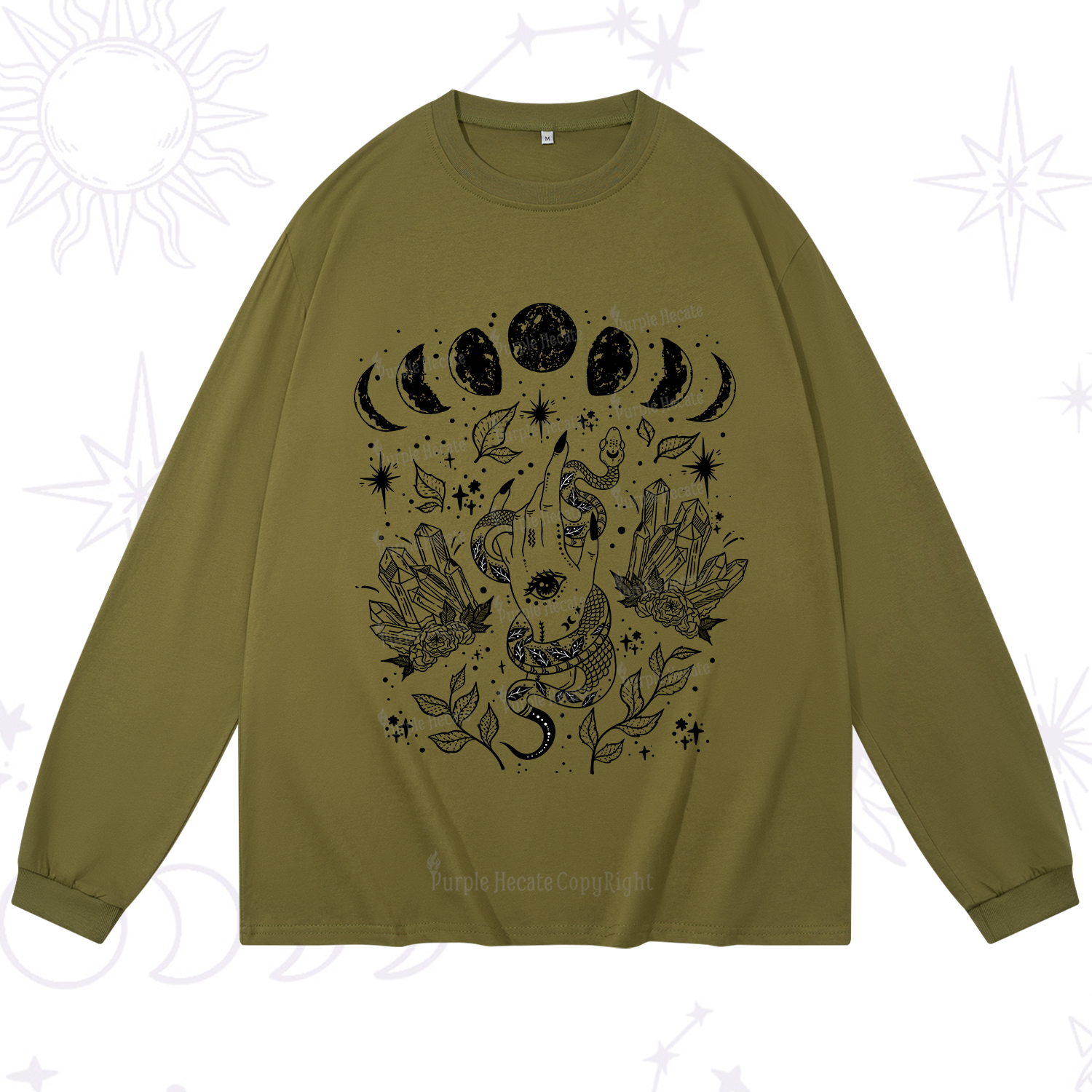 Purplehecate Reach For The Moon Long Sleeve T-Shirt