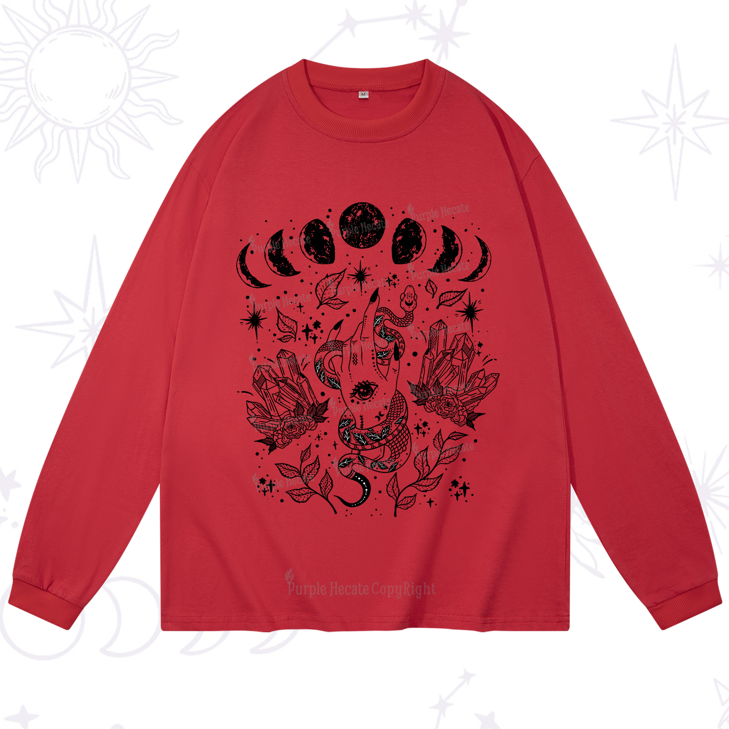 Purplehecate Reach For The Moon Long Sleeve T-Shirt