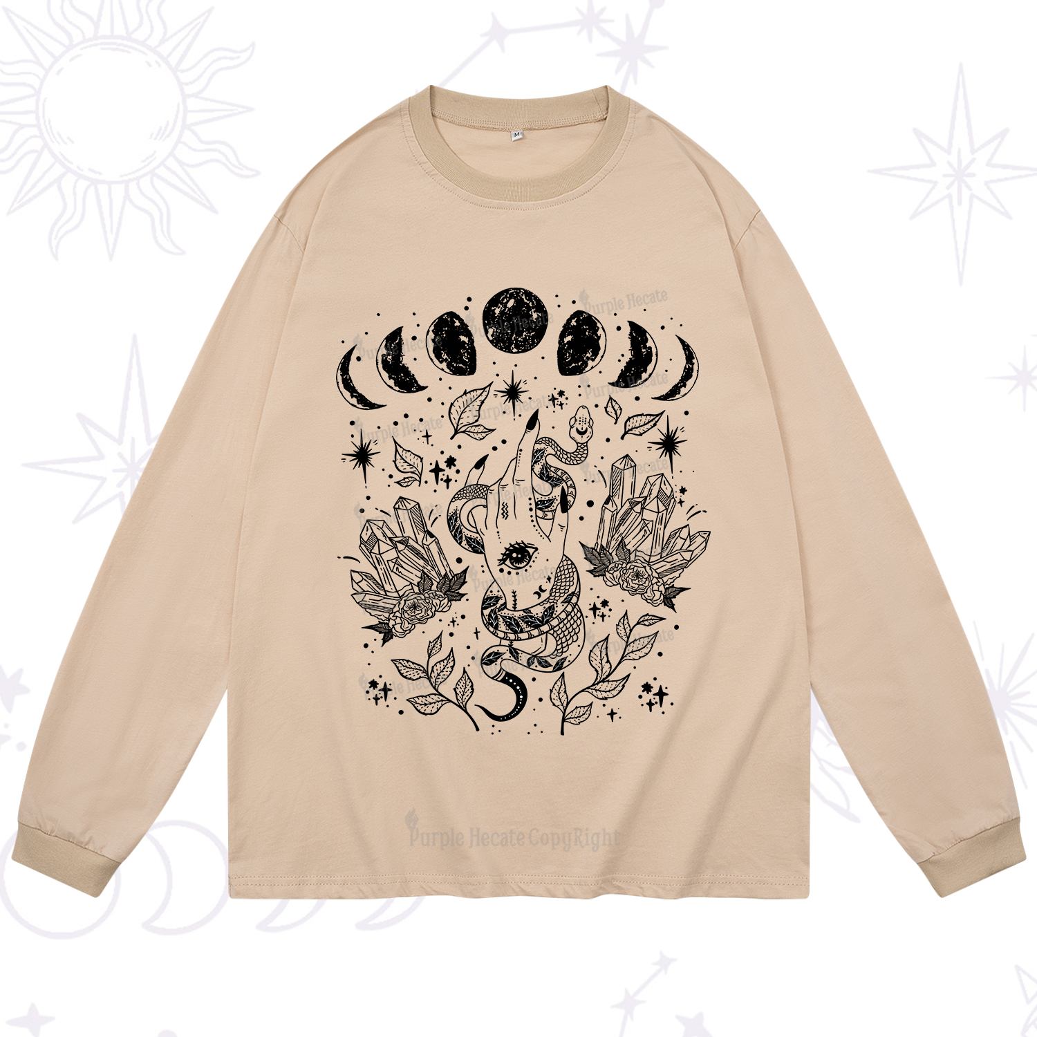 Purplehecate Reach For The Moon Long Sleeve T-Shirt