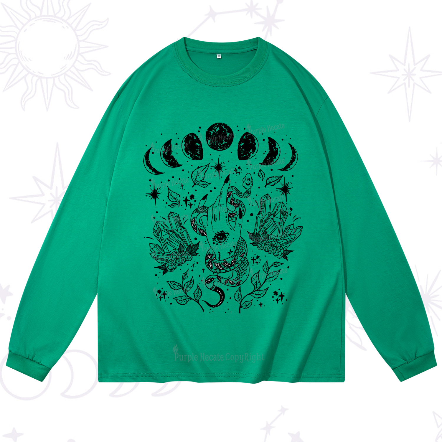 Purplehecate Reach For The Moon Long Sleeve T-Shirt