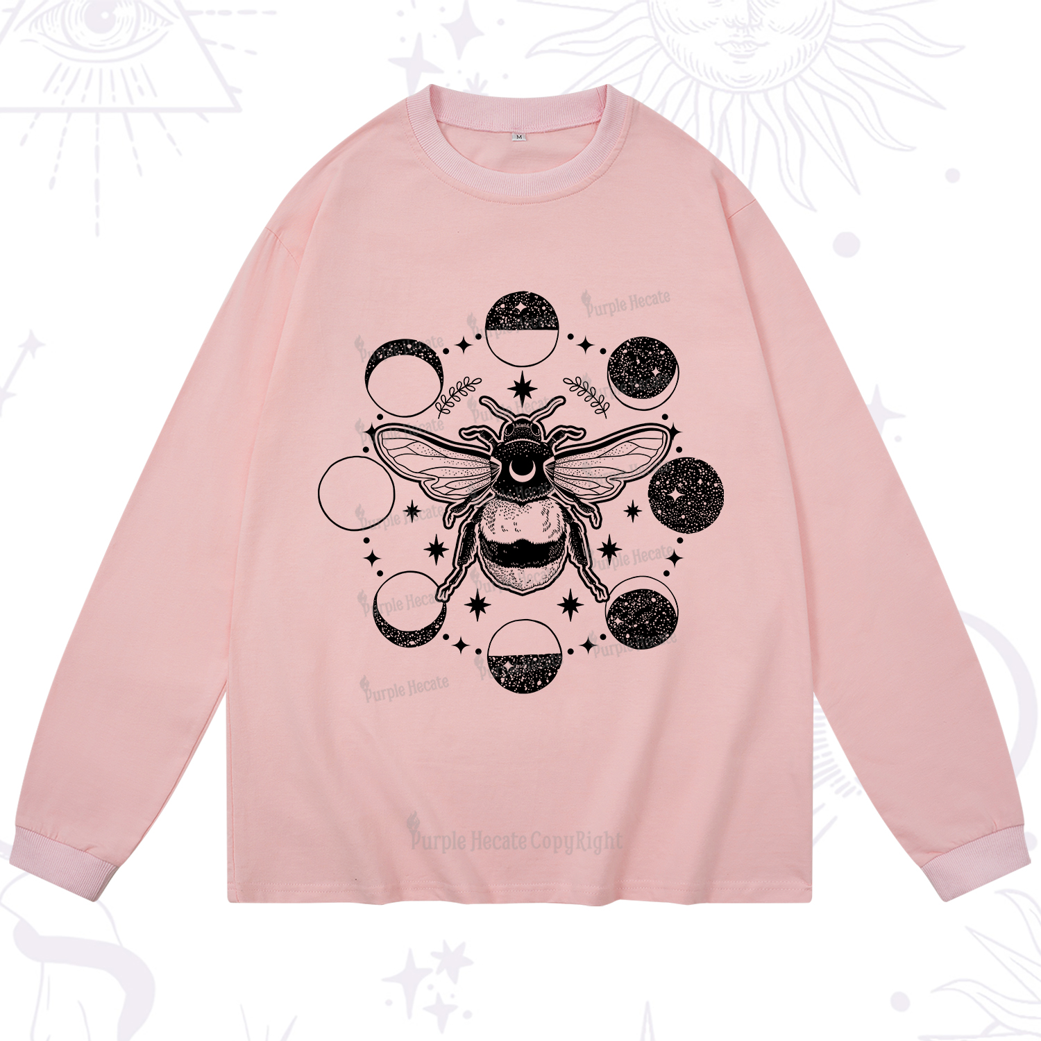 Purplehecate Moon Bee Long Sleeve T-Shirt
