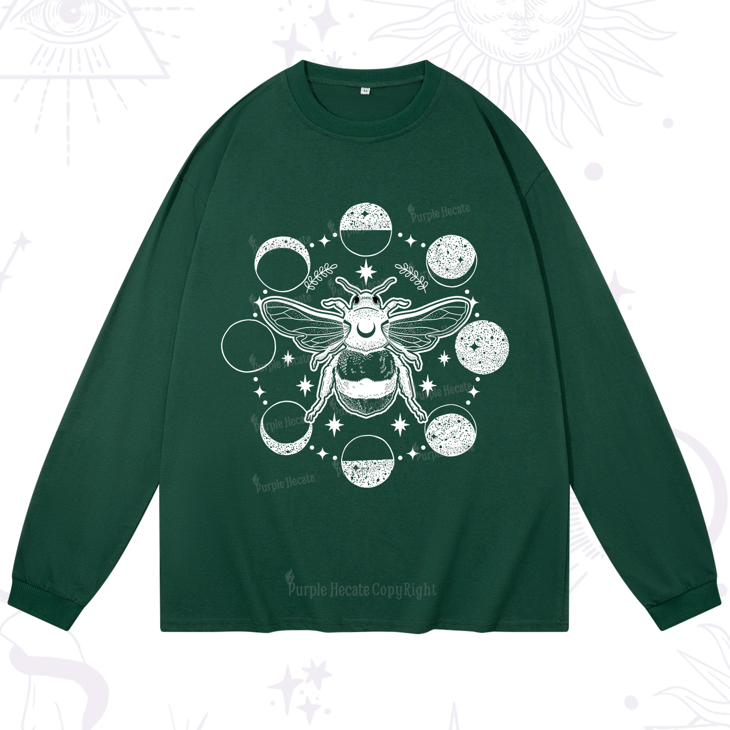 Purplehecate Moon Bee Long Sleeve T-Shirt