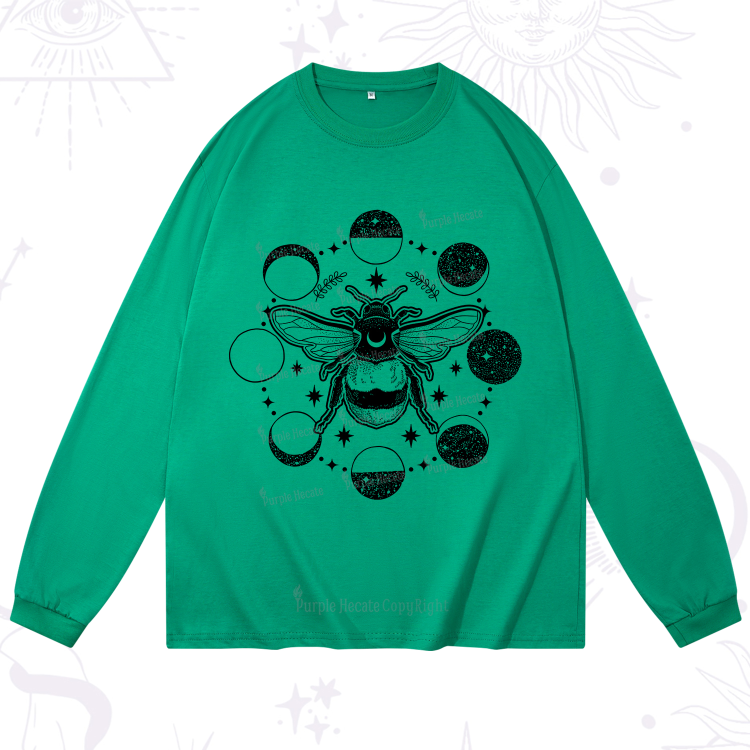 Purplehecate Moon Bee Long Sleeve T-Shirt