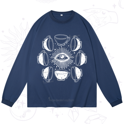 Purplehecate Moon Phase Coffee Long Sleeve T-Shirt