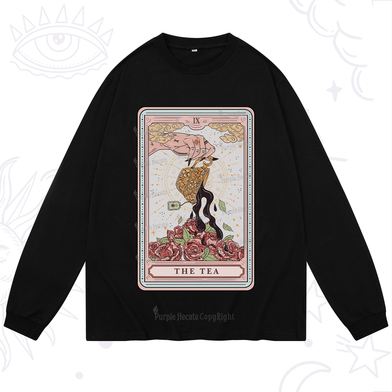 Purplehecate The Tea Food Tarot Long Sleeve T-Shirt