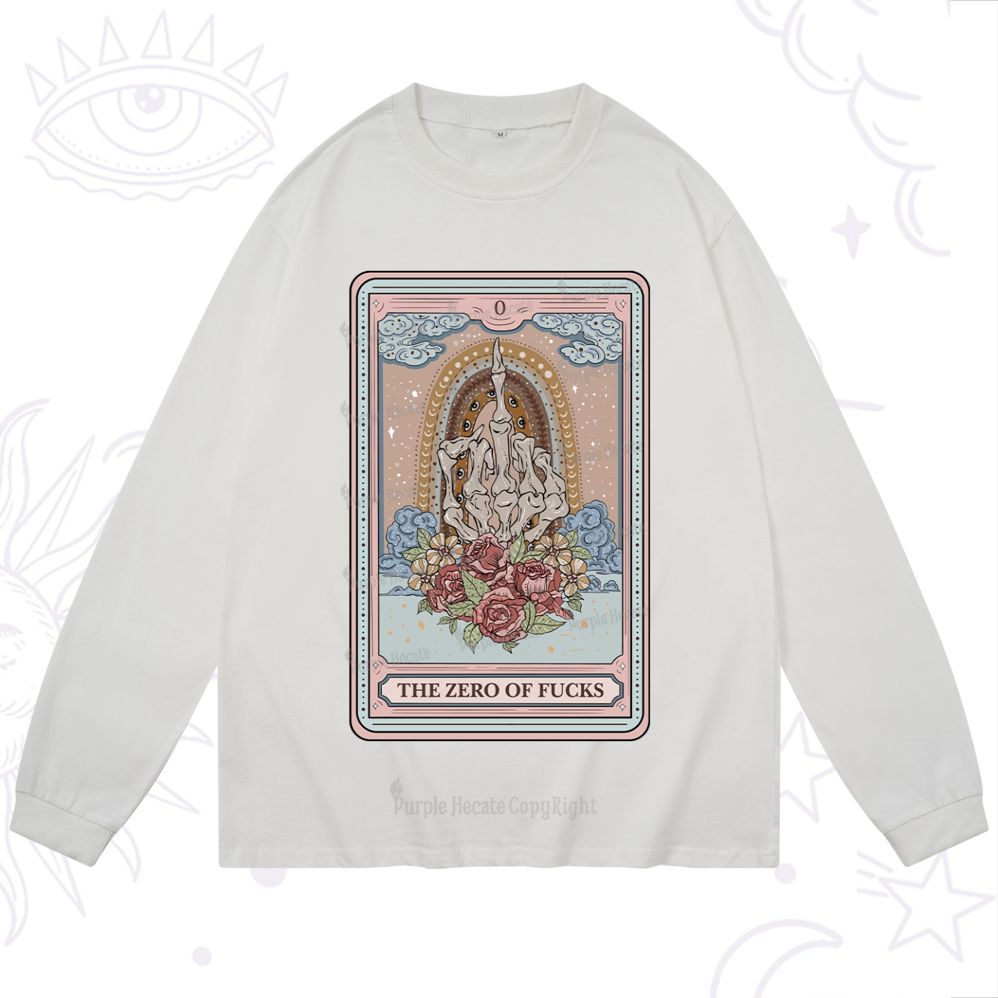 Purplehecate The Zero Of Fucks Tarot Long Sleeve T-Shirt
