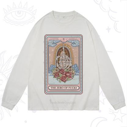 Purplehecate The Zero Of Fucks Tarot Long Sleeve T-Shirt