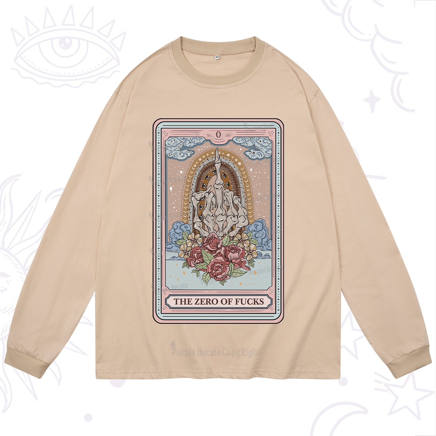 Purplehecate The Zero Of Fucks Tarot Long Sleeve T-Shirt