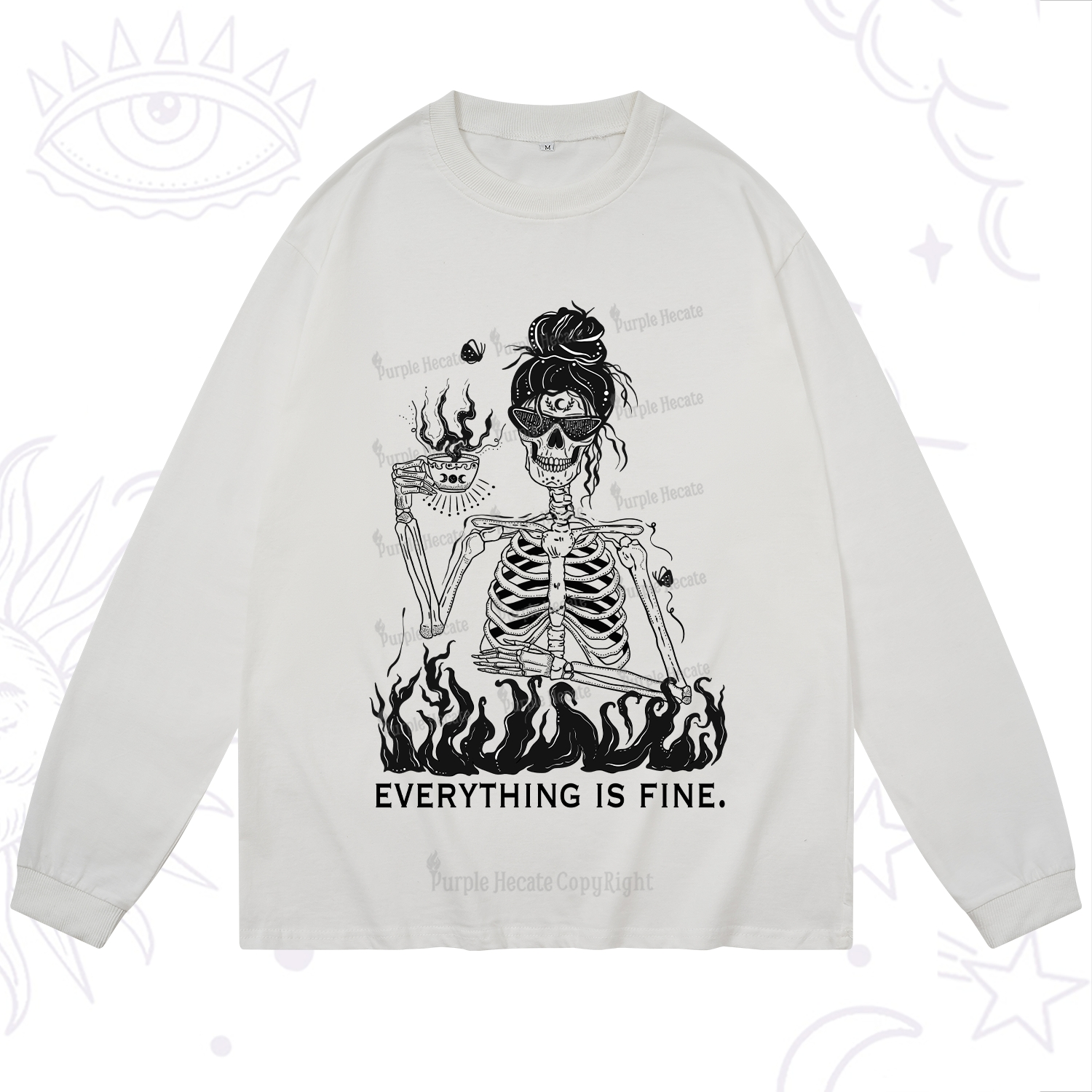 Purplehecate Everything Is Fine Long Sleeve T-Shirt