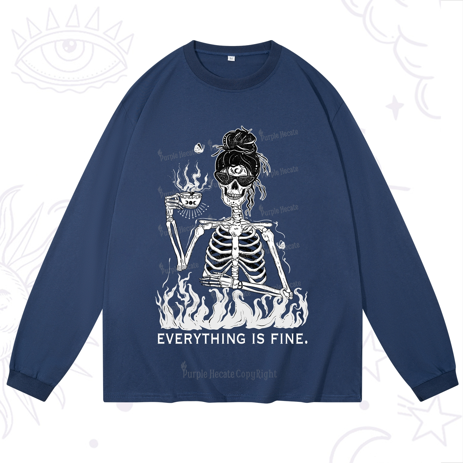 Purplehecate Everything Is Fine Long Sleeve T-Shirt