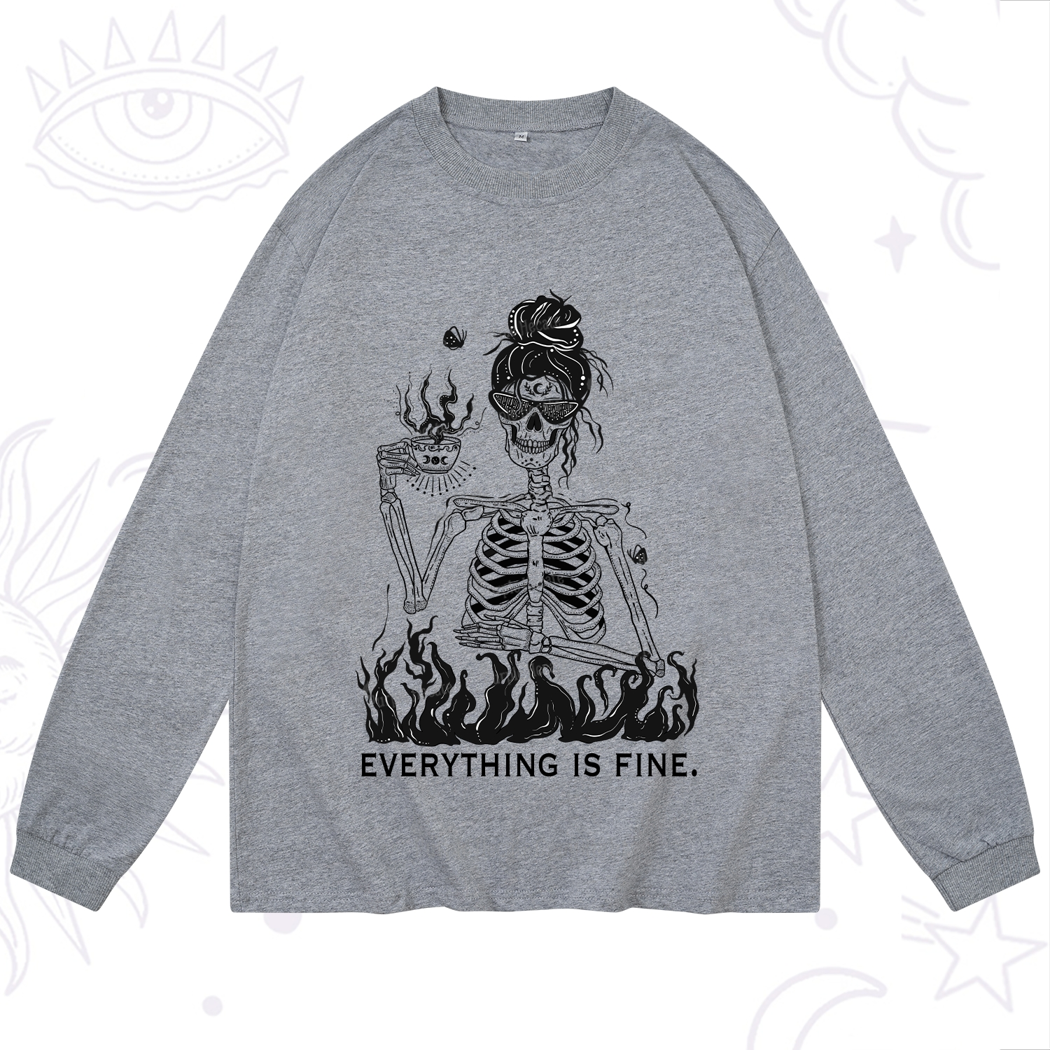Purplehecate Everything Is Fine Long Sleeve T-Shirt