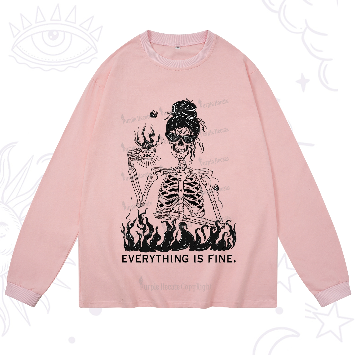 Purplehecate Everything Is Fine Long Sleeve T-Shirt