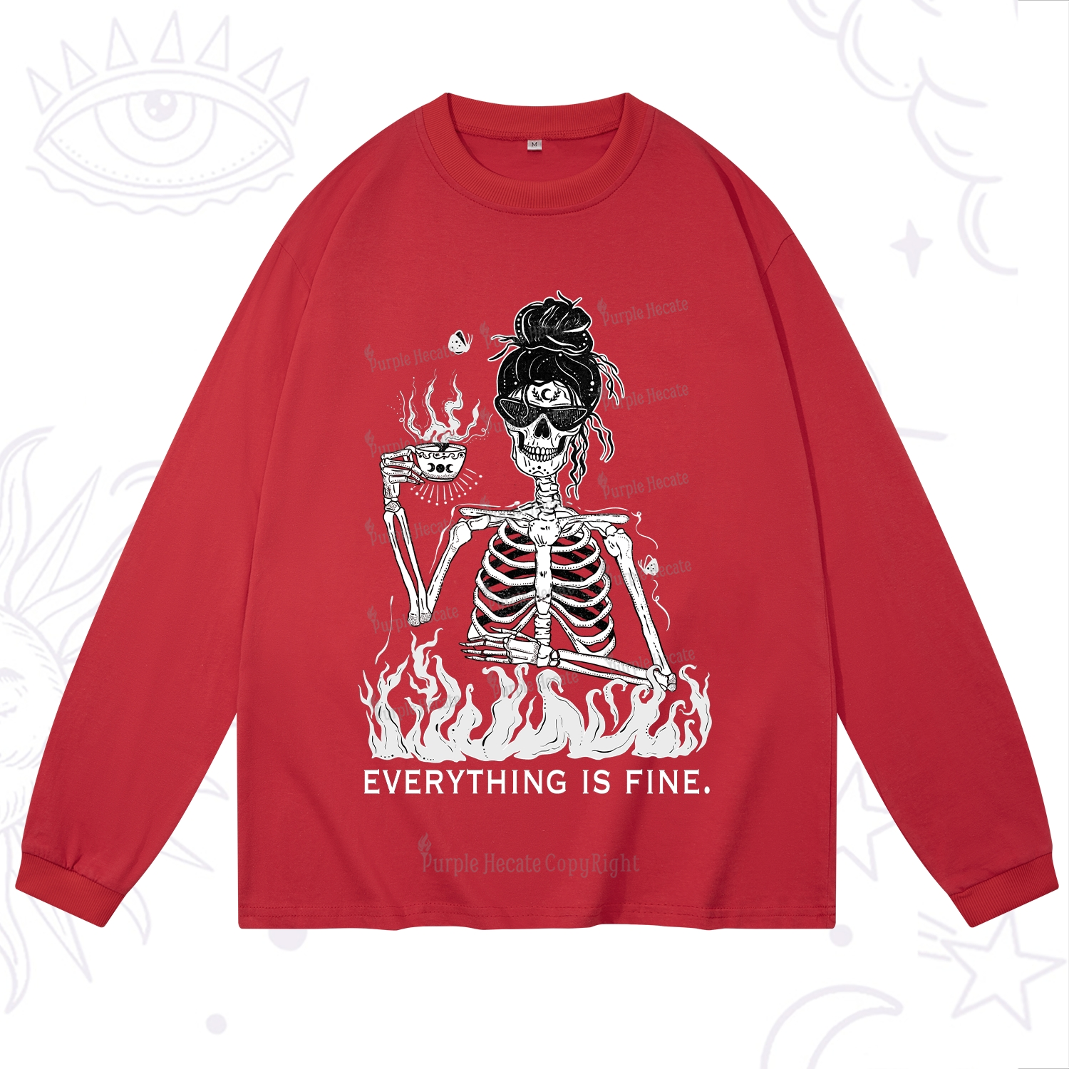Purplehecate Everything Is Fine Long Sleeve T-Shirt