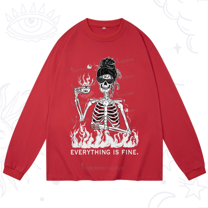 Purplehecate Everything Is Fine Long Sleeve T-Shirt