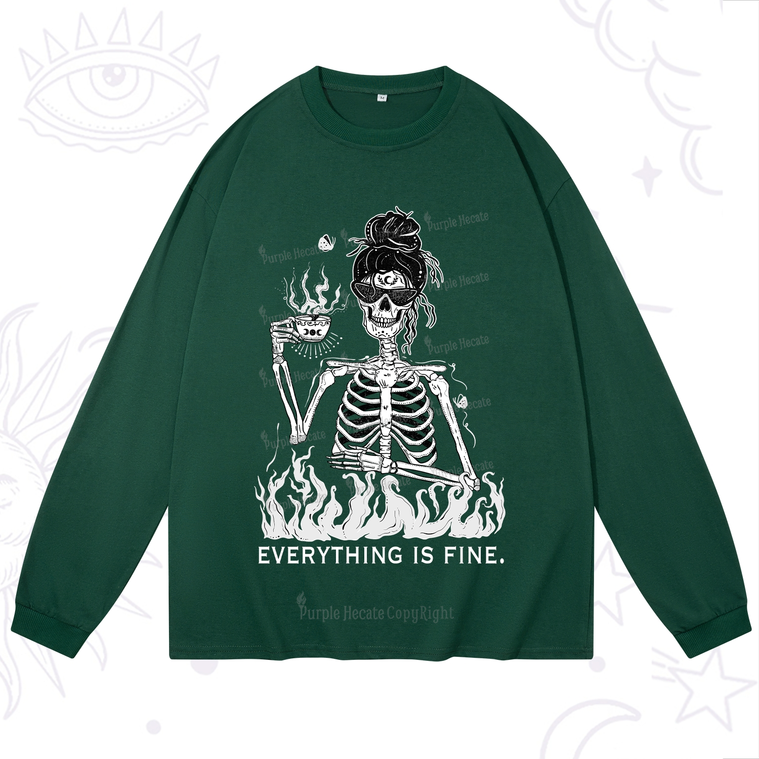 Purplehecate Everything Is Fine Long Sleeve T-Shirt