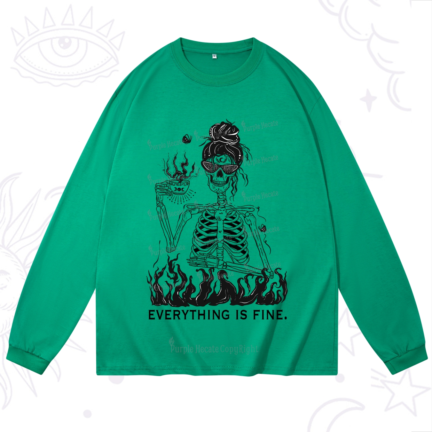 Purplehecate Everything Is Fine Long Sleeve T-Shirt