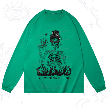 Purplehecate Everything Is Fine Long Sleeve T-Shirt