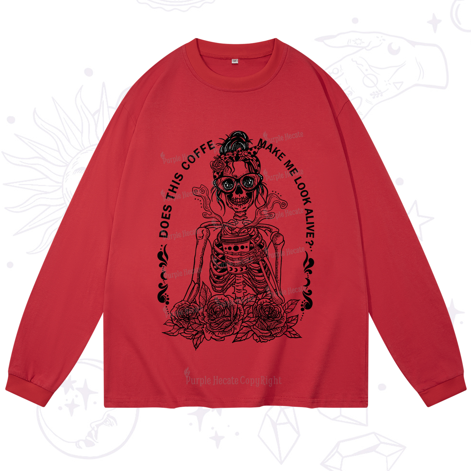 Purplehecate Does This Coffee Make Me Look Alive Long Sleeve T-Shirt