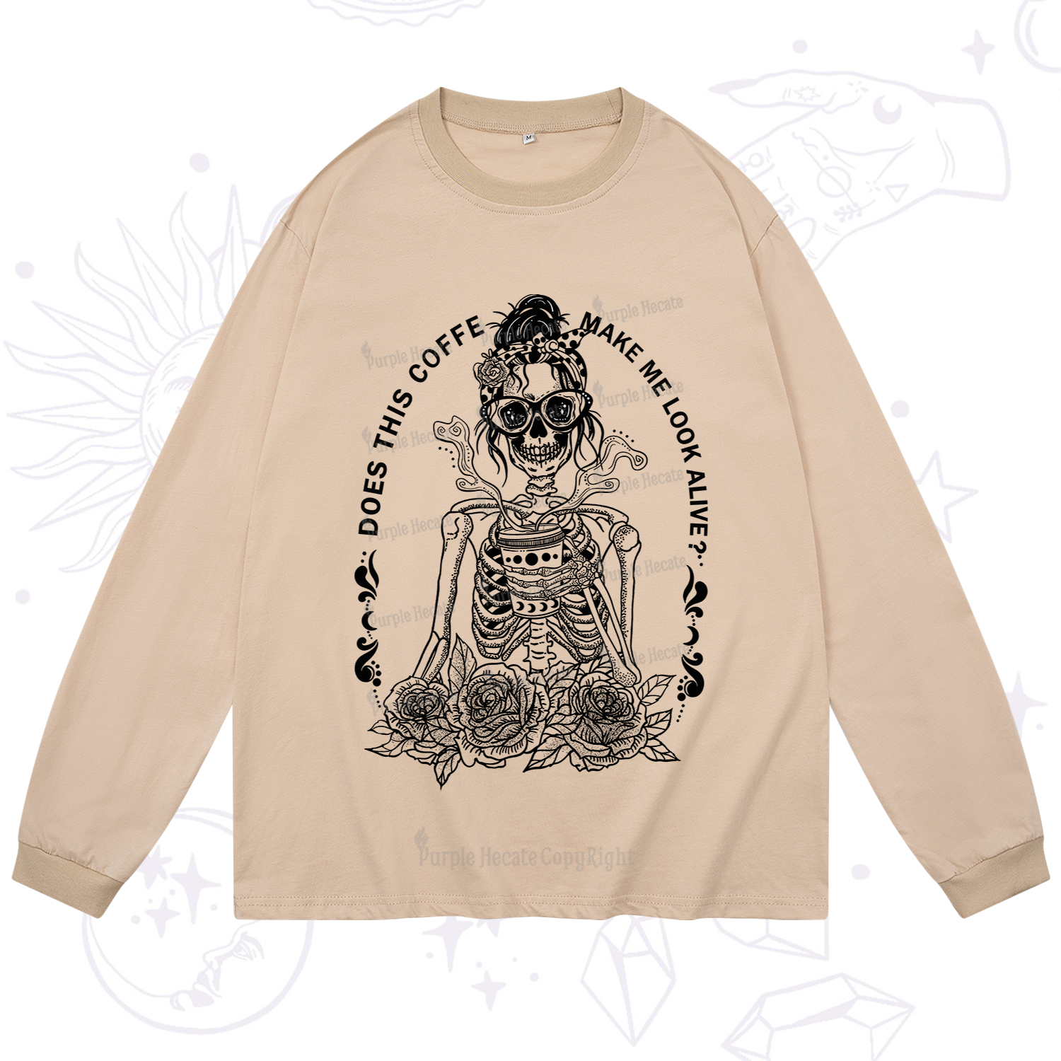 Purplehecate Does This Coffee Make Me Look Alive Long Sleeve T-Shirt