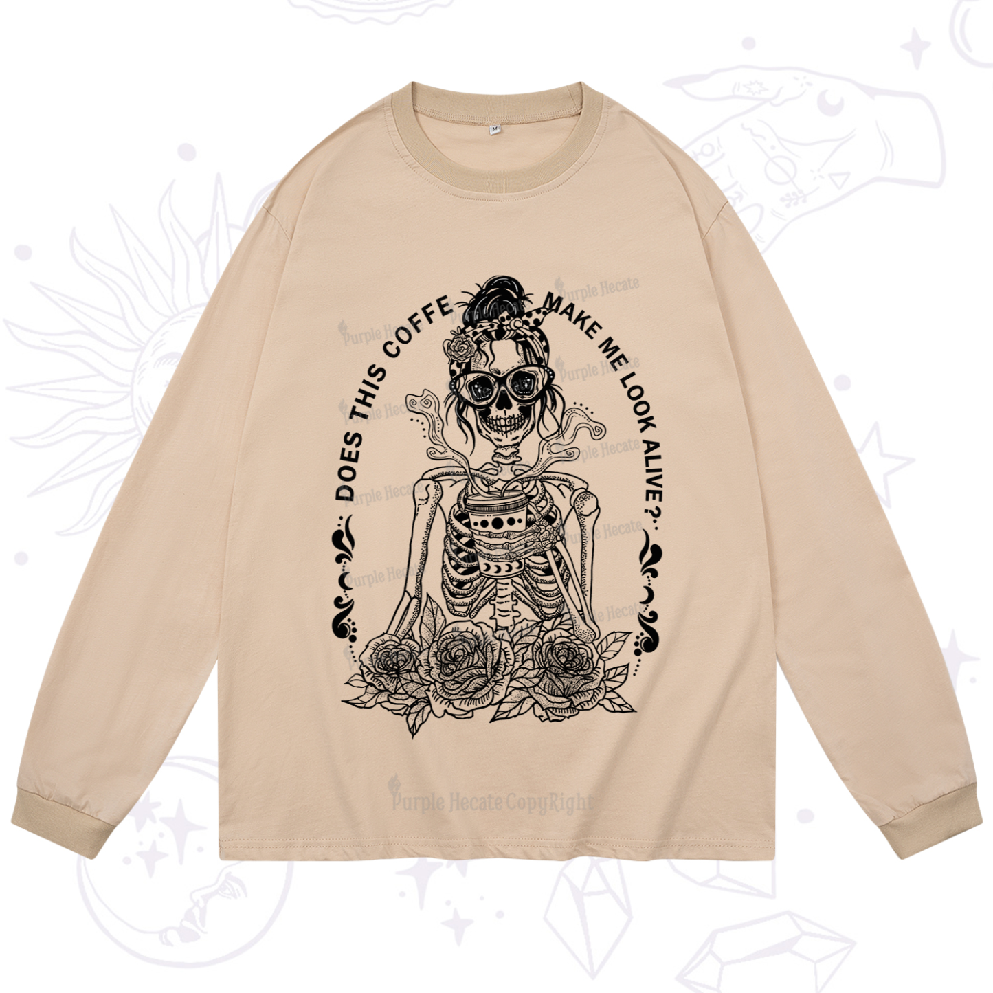 Purplehecate Does This Coffee Make Me Look Alive Long Sleeve T-Shirt