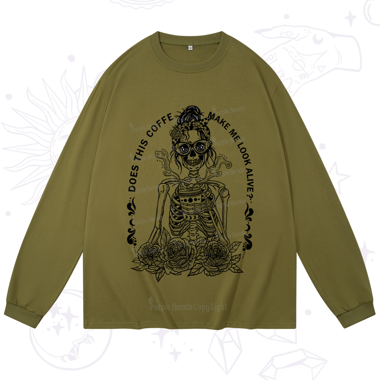 Purplehecate Does This Coffee Make Me Look Alive Long Sleeve T-Shirt