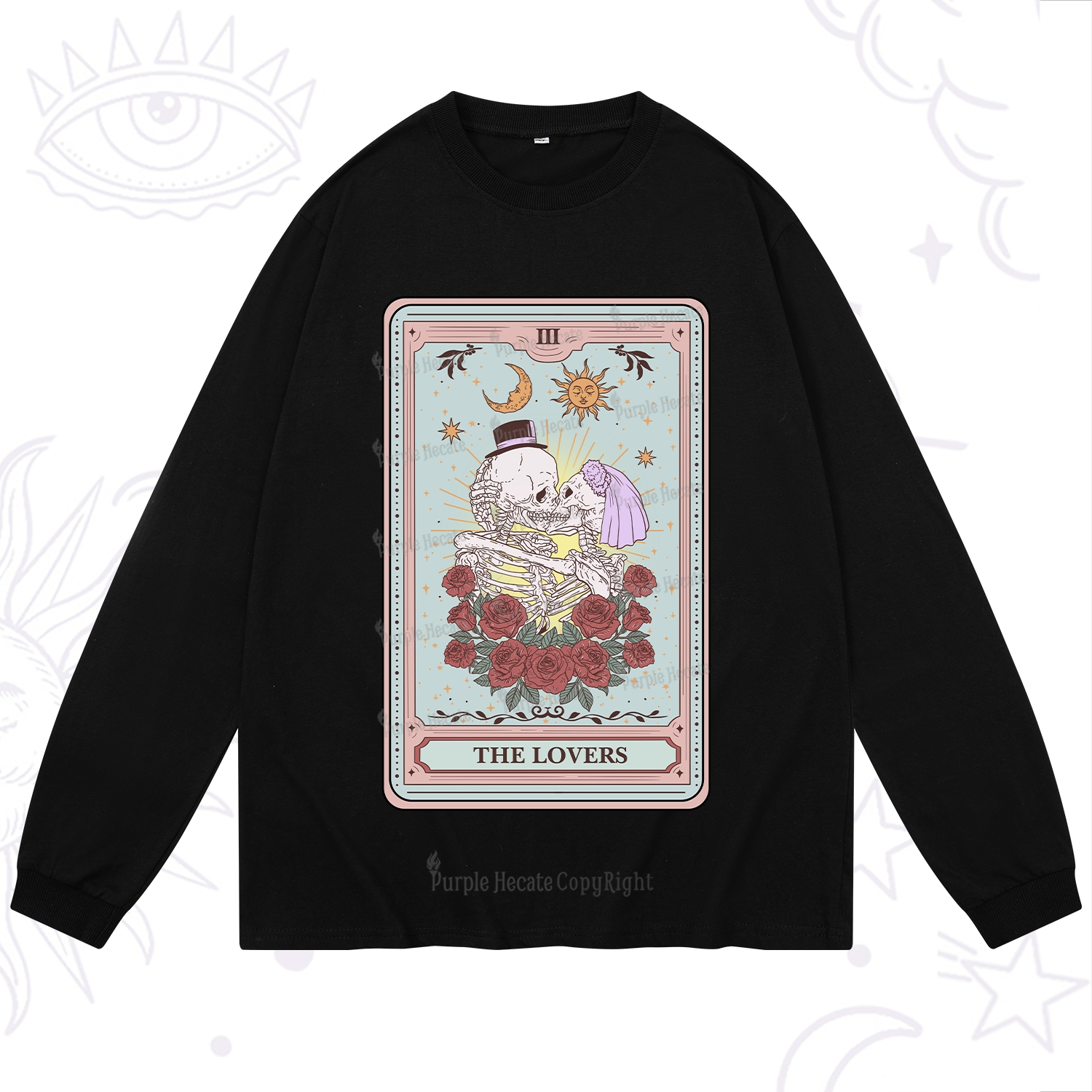 Purplehecate The Lovers Tarot Long Sleeve T-Shirt
