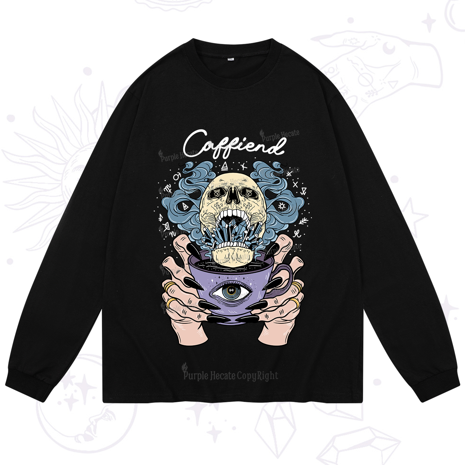 Purplehecate Caffiend Long Sleeve T-Shirt