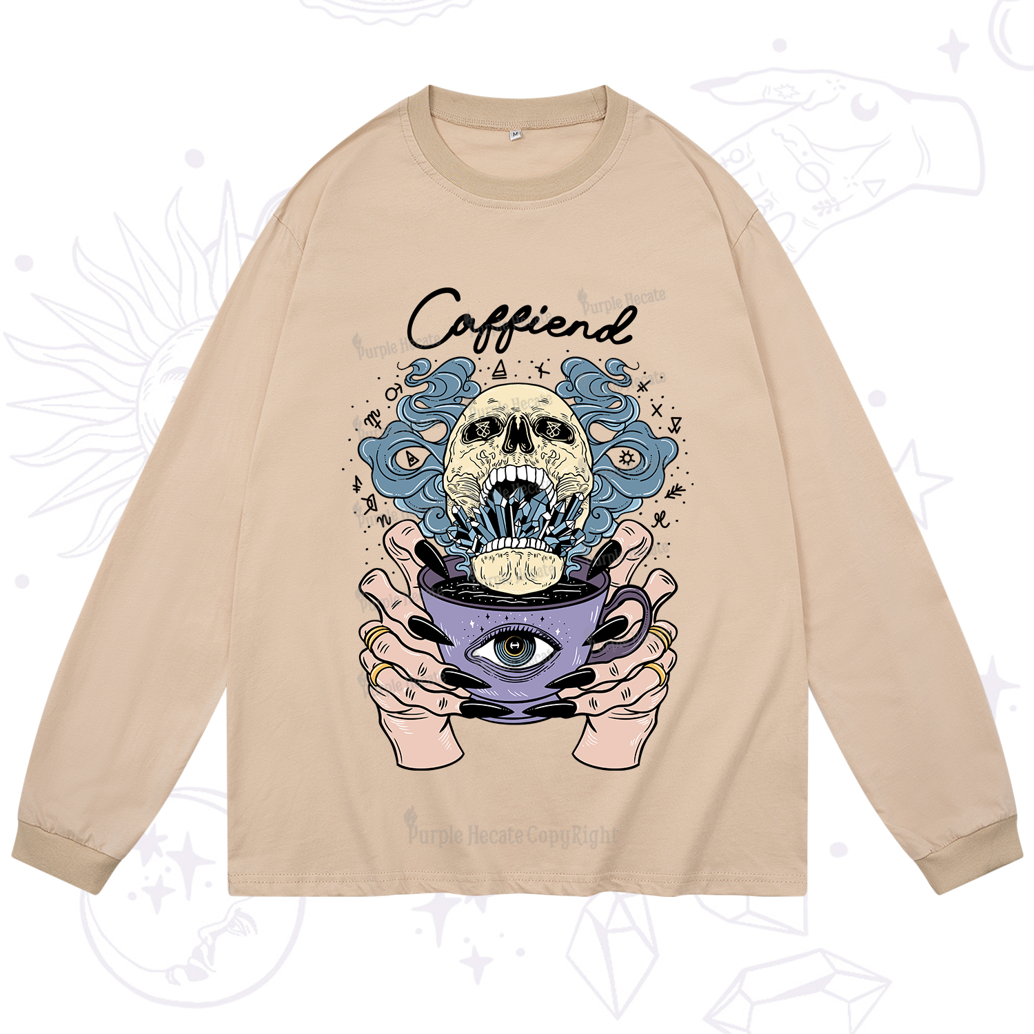 Purplehecate Caffiend Long Sleeve T-Shirt