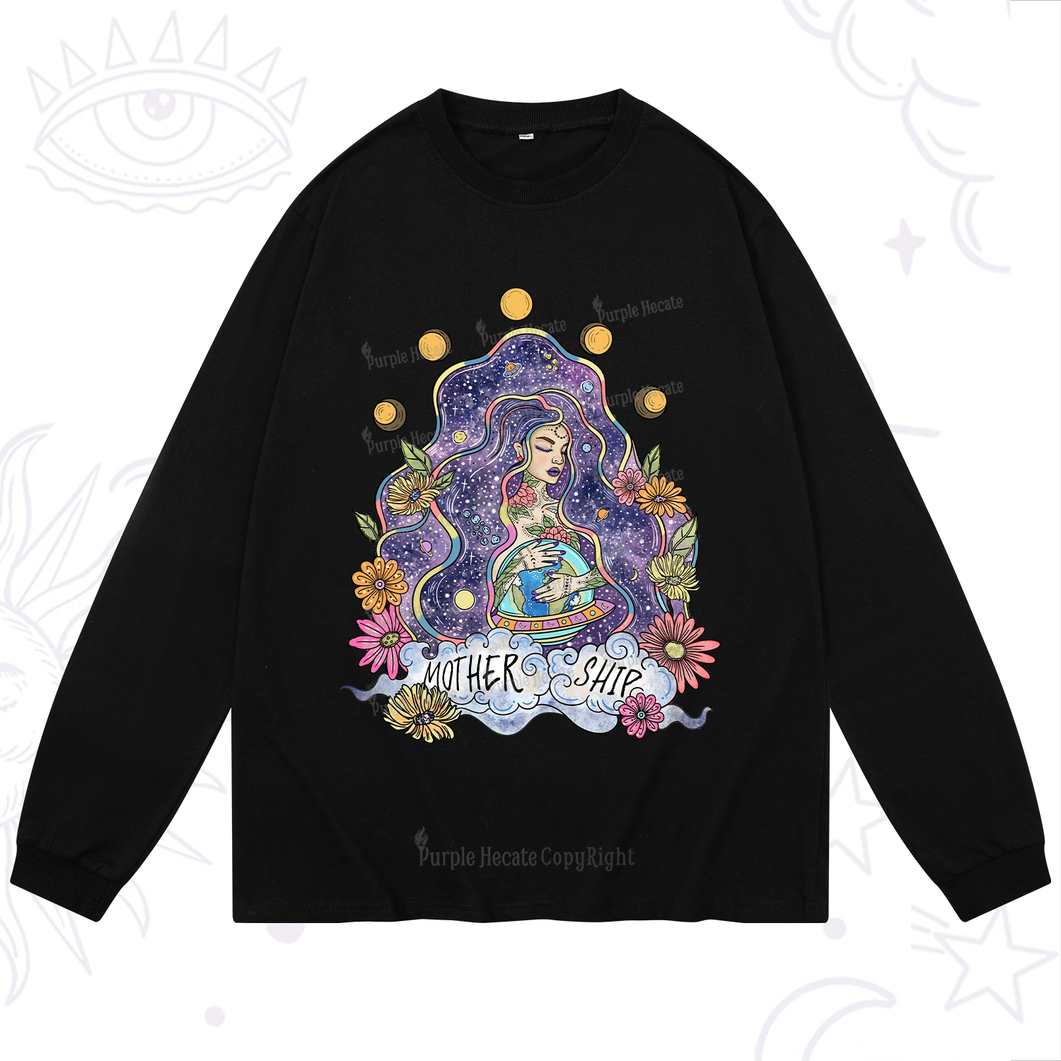 Purplehecate Mother Ship Long Sleeve T-Shirt