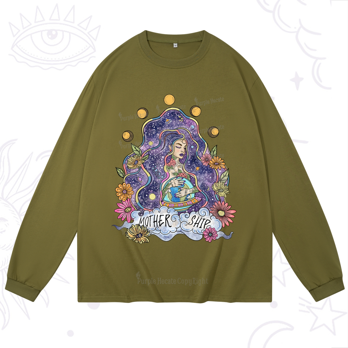 Purplehecate Mother Ship Long Sleeve T-Shirt