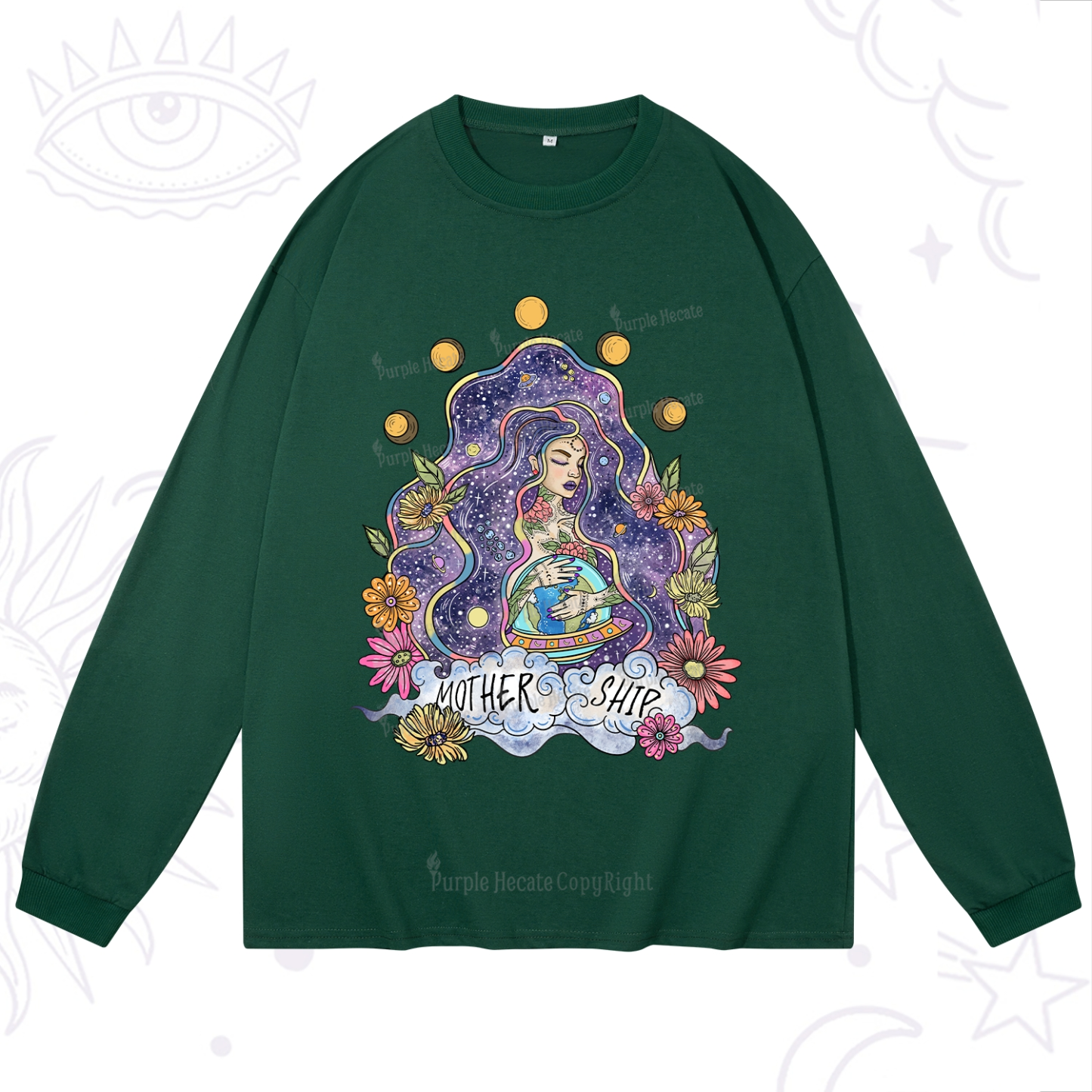 Purplehecate Mother Ship Long Sleeve T-Shirt