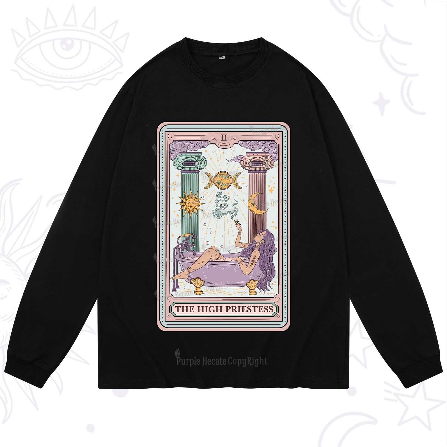 Purplehecate The High Priestess Tarot Long Sleeve T-Shirt