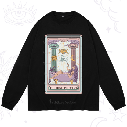 Purplehecate The High Priestess Tarot Long Sleeve T-Shirt