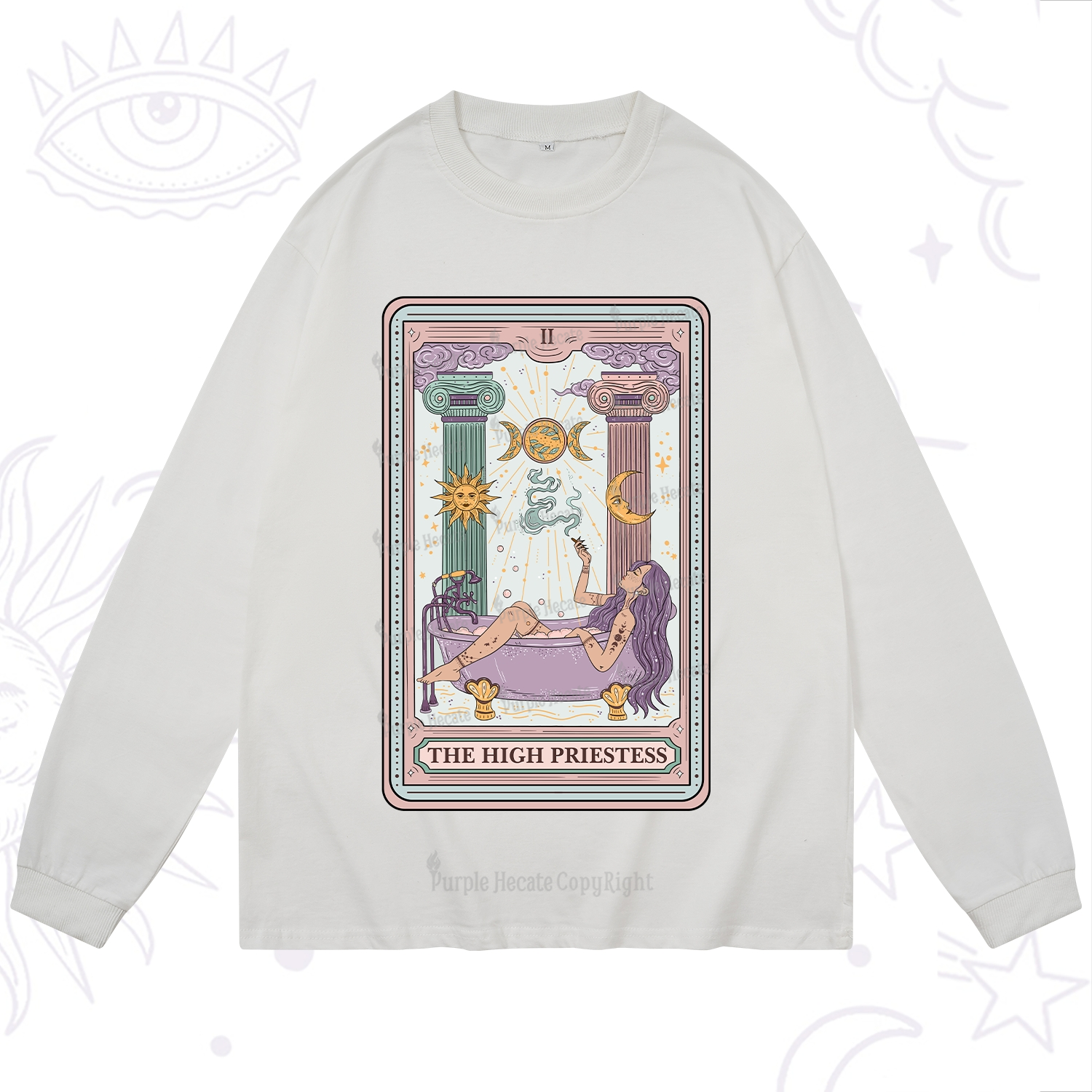 Purplehecate The High Priestess Tarot Long Sleeve T-Shirt