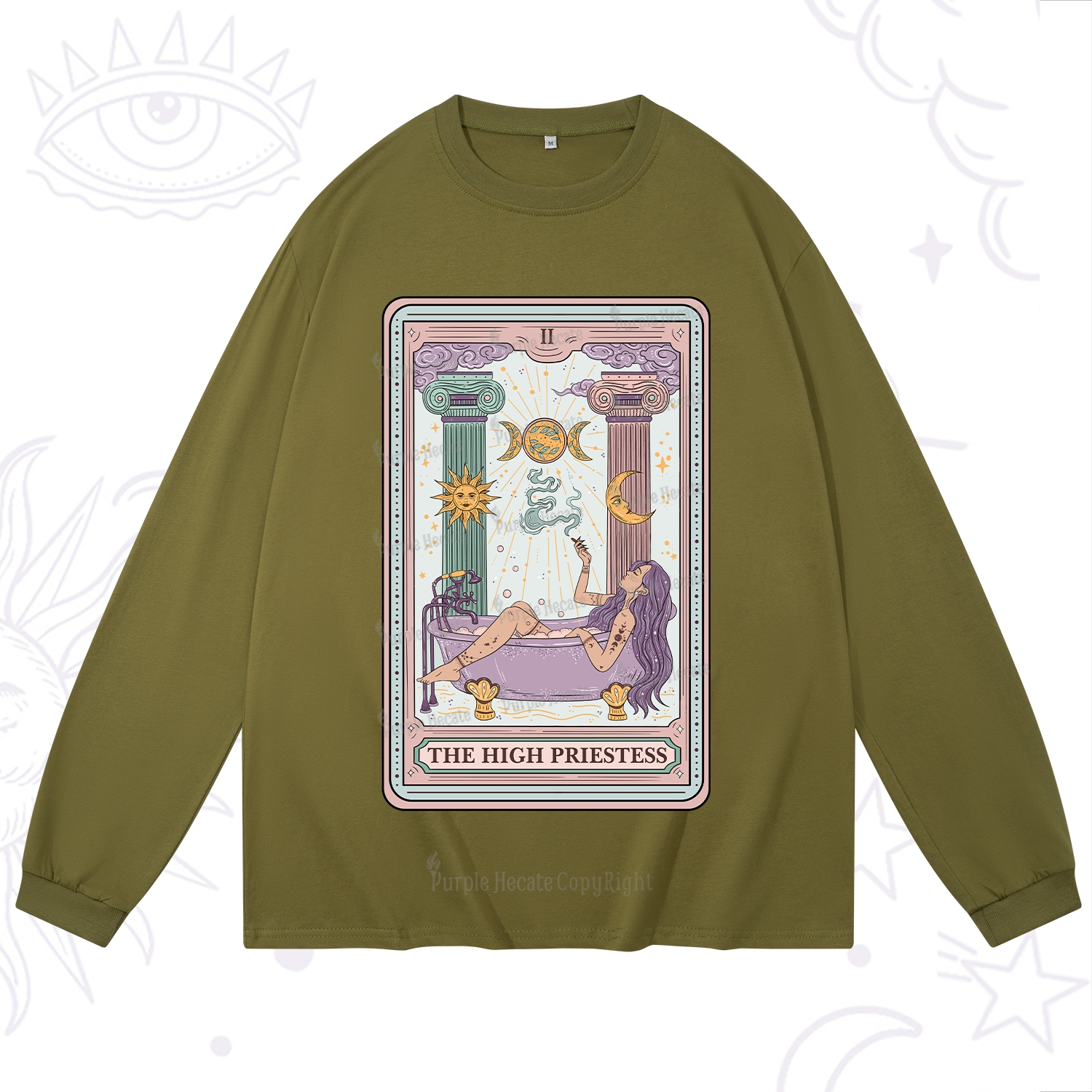 Purplehecate The High Priestess Tarot Long Sleeve T-Shirt