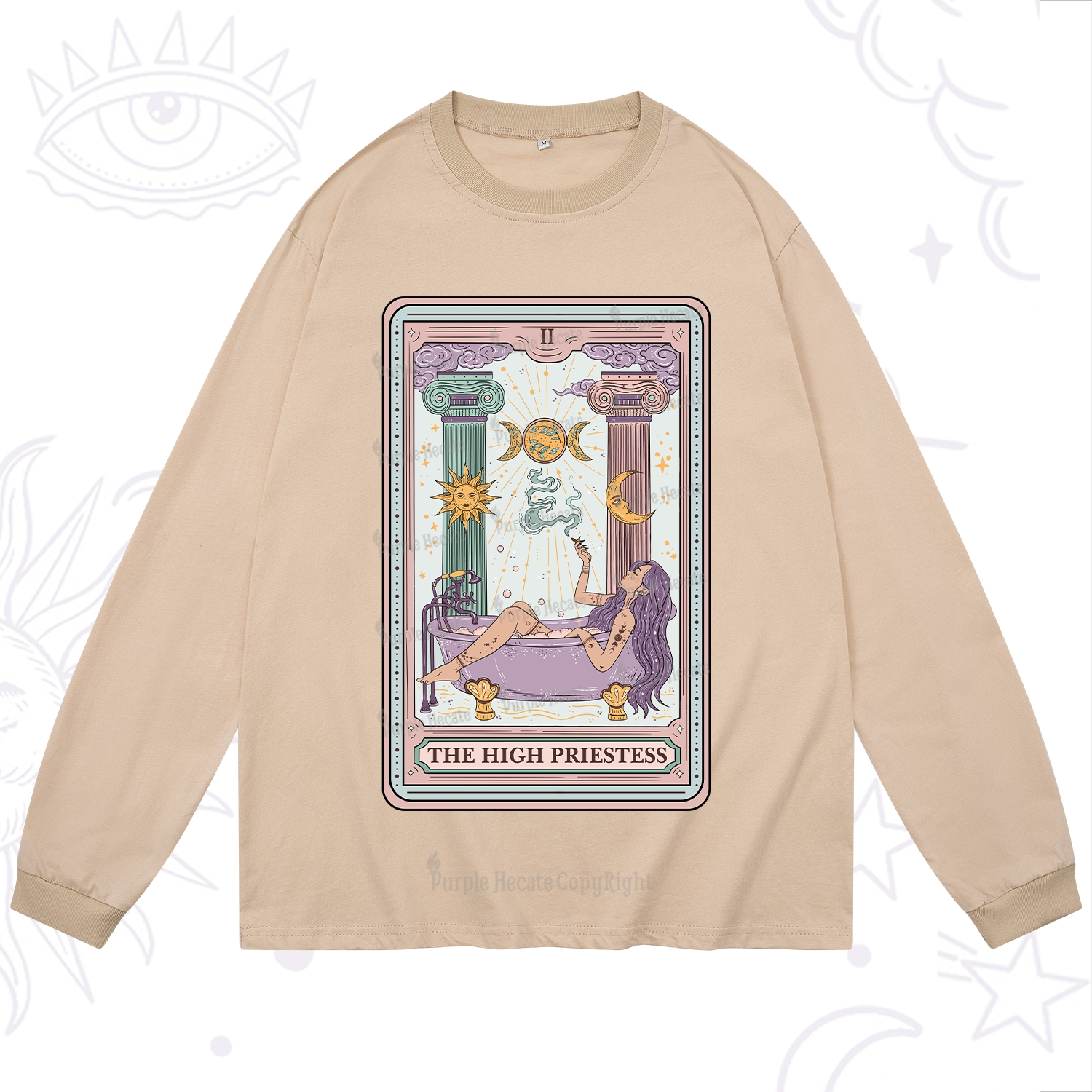 Purplehecate The High Priestess Tarot Long Sleeve T-Shirt