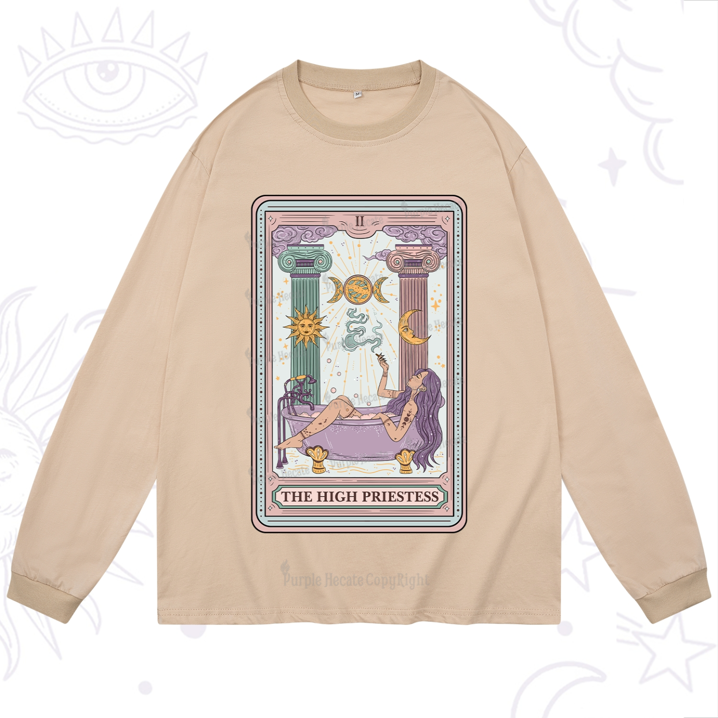 Purplehecate The High Priestess Tarot Long Sleeve T-Shirt