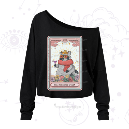 Purplehecate The Birthday Queen Tarot One Shoulder Long Sleeve Shirt