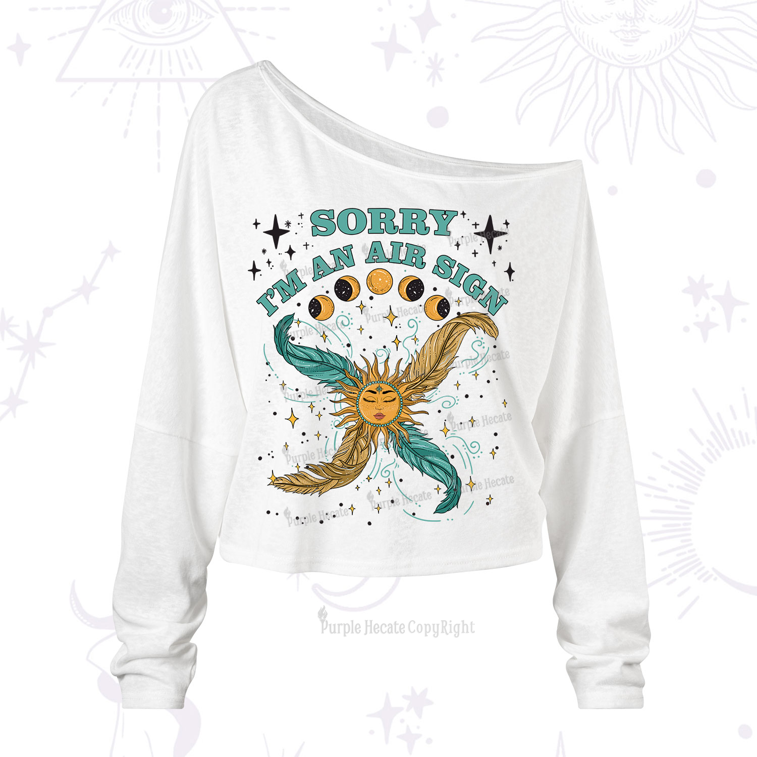 Purplehecate Sorry I'm An Air Sign One Shoulder Long Sleeve Shirt
