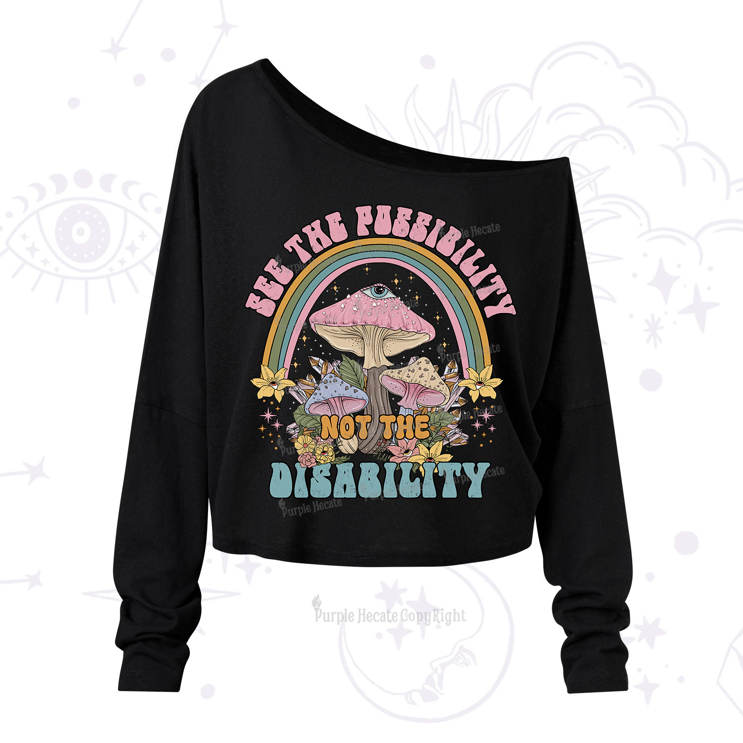 Purplehecate See The Possibility Not The Disability One Shoulder Long Sleeve Shirt