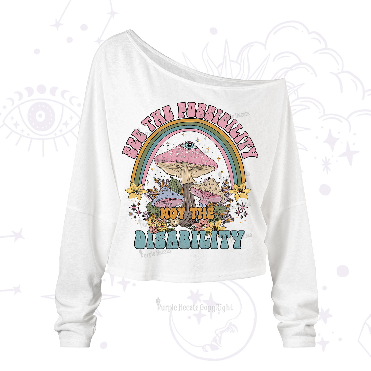 Purplehecate See The Possibility Not The Disability One Shoulder Long Sleeve Shirt