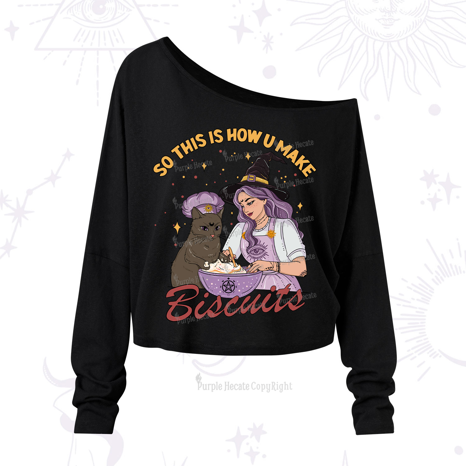 Purplehecate So This Is How You Make Biscuits One Shoulder Long Sleeve Shirt