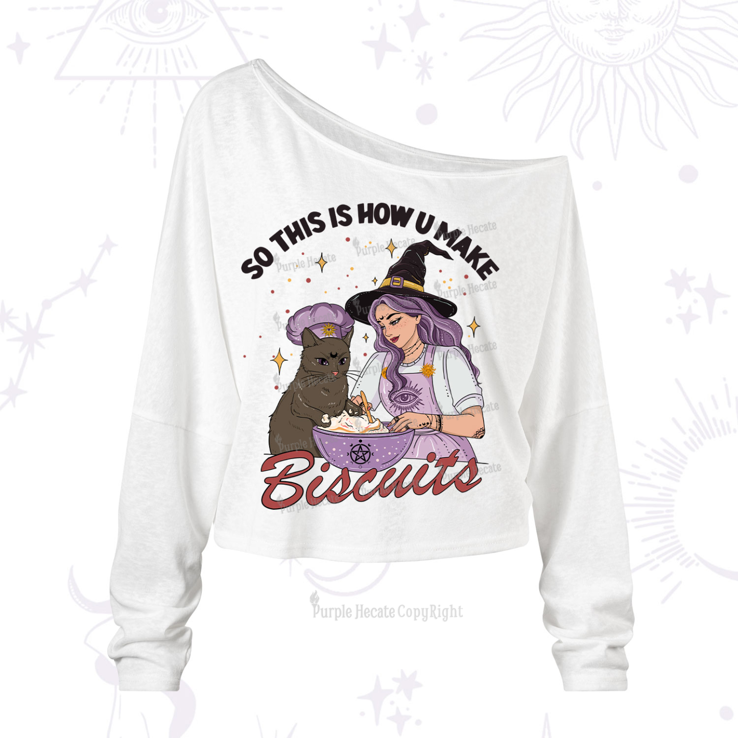 Purplehecate So This Is How You Make Biscuits One Shoulder Long Sleeve Shirt