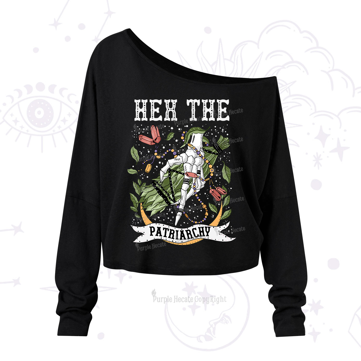Purplehecate Heh The Patriarchy One Shoulder Long Sleeve Shirt