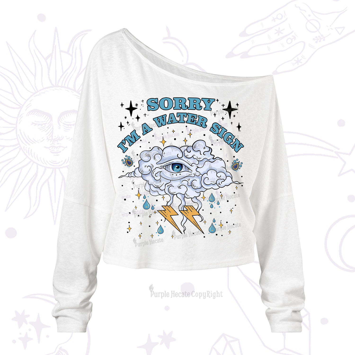 Purplehecate Sorry I'm A Water Sign One Shoulder Long Sleeve Shirt