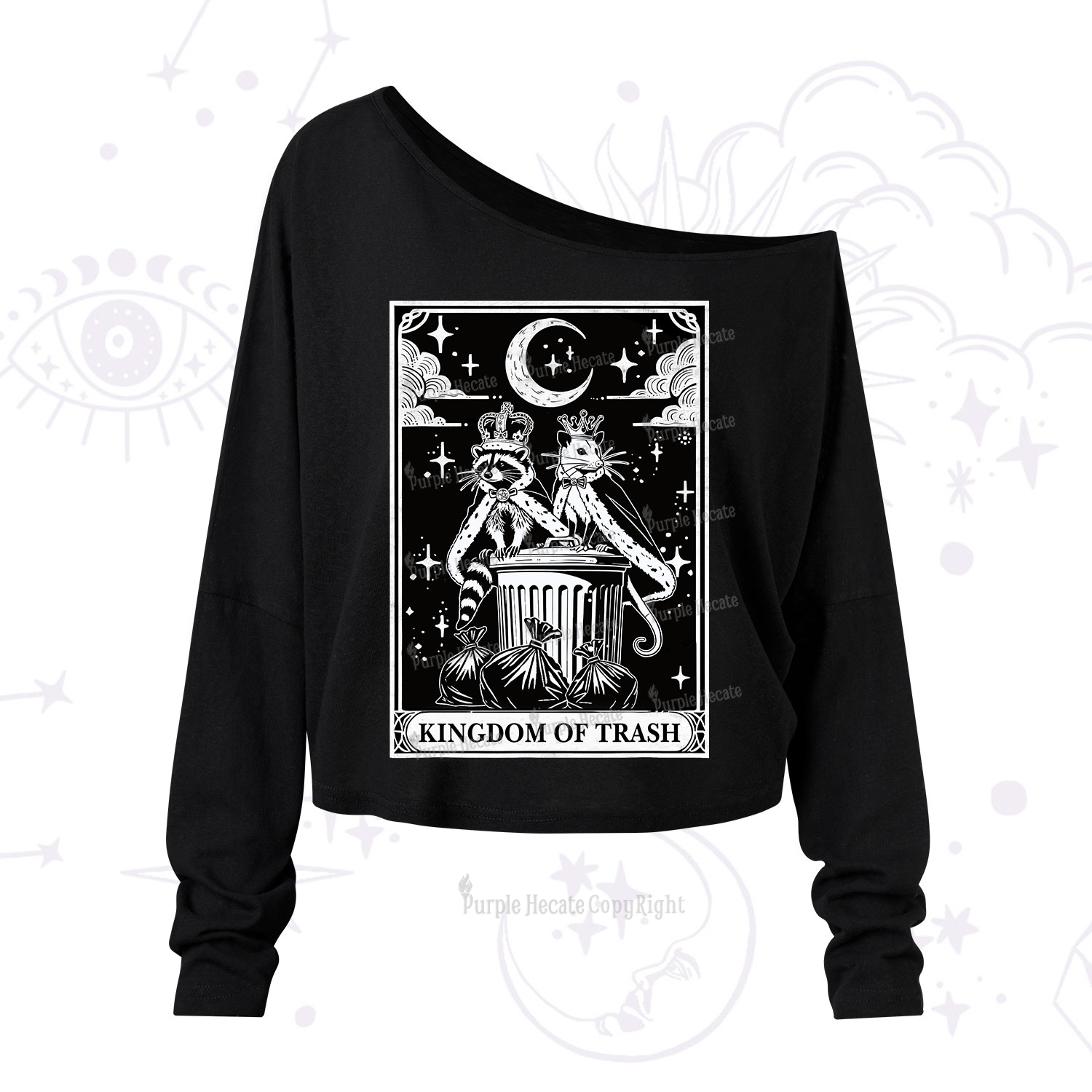 Purplehecate The Kingdom Of Trash Tarot One Shoulder Long Sleeve Shirt